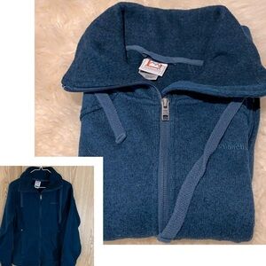 Avalanche Blue Thick Knit Full Zip Sweater Jacket